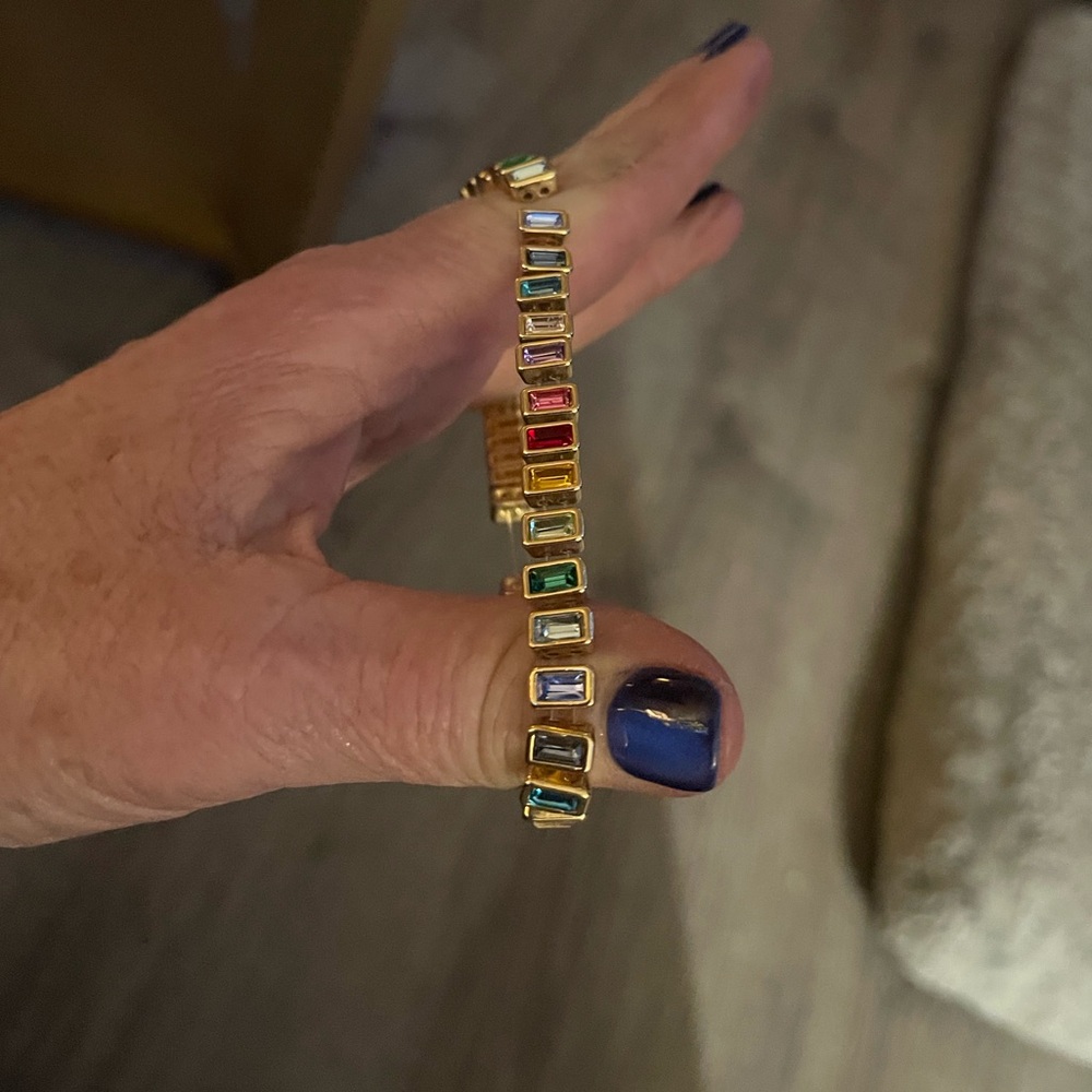 Elegant Gold Multicolor Gemstone Bracelet